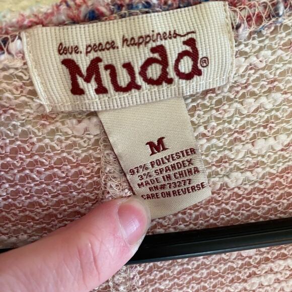 Mudd Multicolor Zig Zag Sheer Long Lightweight Open Sweater Cardigan Size M - Picture 4 of 4